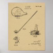 1925 Golf Club Patent Art Drawing Print (Voorkant)