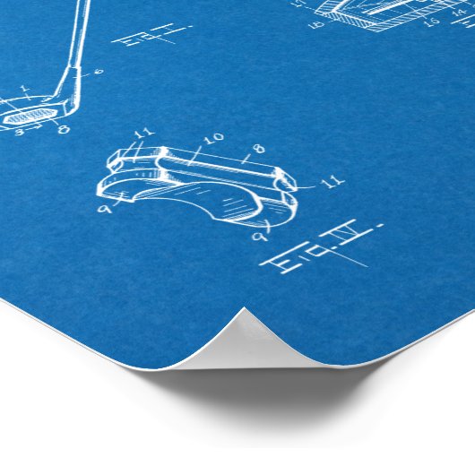 1925 Golf Club Patent Art Drawing Print (Hoek)