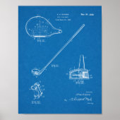 1925 Golf Club Patent Art Drawing Print (Voorkant)