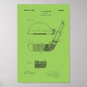 1925  Golf Club Patent Blueprint Art Print