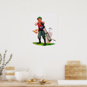 1925 Golf-Waterverf afdrukken Poster (Keuken)