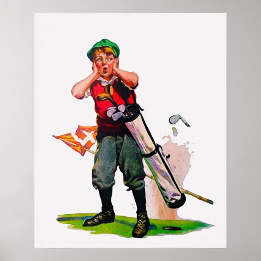 1925 Golf-Waterverf afdrukken Poster (Voorkant)