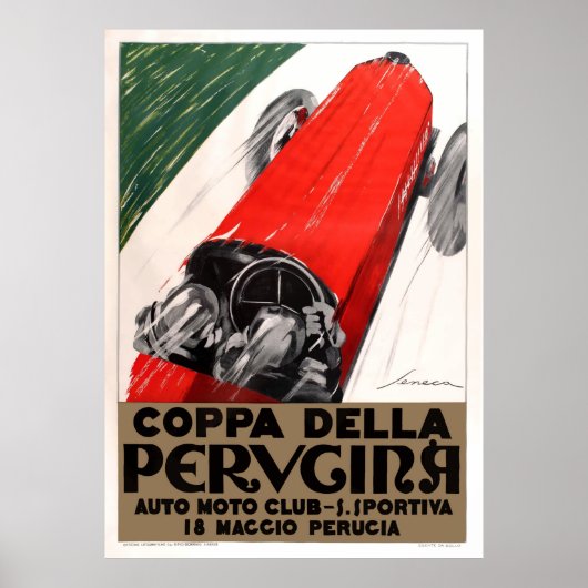 1925 Italië Coppa Della Perugina Automobile Race Poster (Voorkant)