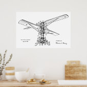 1925 Kunsttekenafdrukken voor helikopters Vliegtui Poster (Keuken)