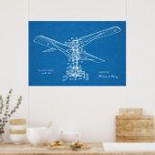 1925 Kunsttekening helikoptervlieger Poster (Keuken)