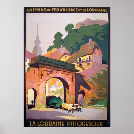  1925 La Lorraine Pittoresque Frans Travel Poster (Voorkant)
