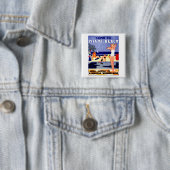 1925 Miami Beach Reizen Poster Vierkante Button 5,1 Cm (In situ)