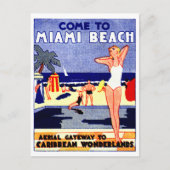 1925 Miami Beach Travel Poster Briefkaart (Voorkant)