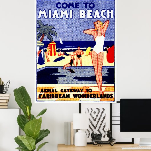1925 Miami Travel Poster (Thuiskantoor)