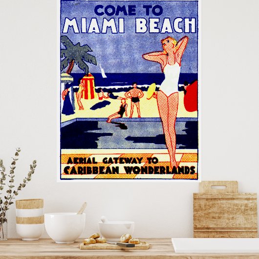 1925 Miami Travel Poster (Keuken)
