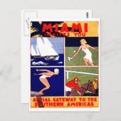1925 Miami Travel Poster Briefkaart (Voorkant / Achterkant)