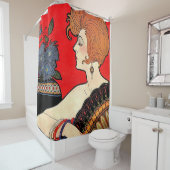 1925 mooie vrouwelijke print douchegordijn (In situ)
