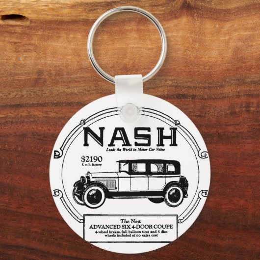 1925 Nash Automobile Advertisement Sleutelhanger (Voorkant)