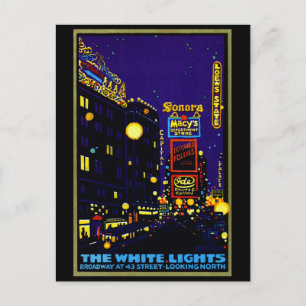1925 New York City bij nacht Briefkaart