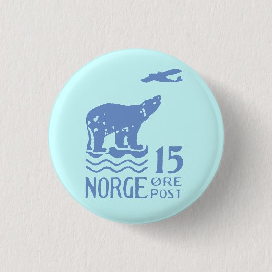1925 Noors Polair Beer Ronde Button 3,2 Cm (Voorkant)