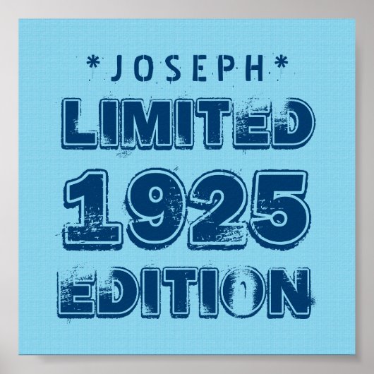1925 of 1925 jaar of 2001 Limited Edition V01Z Poster (Voorkant)