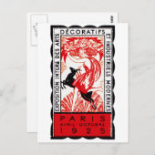 1925 Paris Art Deco Poster Briefkaart (Voorkant / Achterkant)