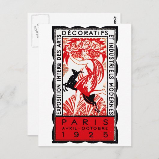 1925 Paris Art Deco Poster Briefkaart (Voorkant / Achterkant)