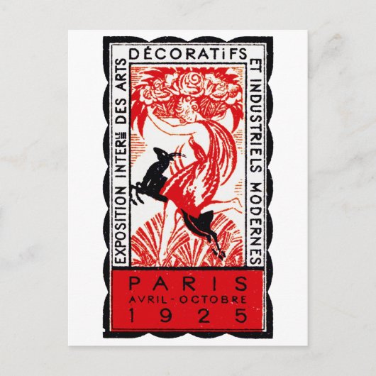 1925 Paris Art Deco Poster Briefkaart (Voorkant)