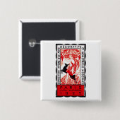 1925 Paris Art Deco Poster Vierkante Button 5,1 Cm (Voorkant /achterkant)