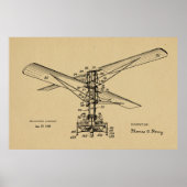 1925 -patenttekening Vliegtuig helikopter Poster (Voorkant)