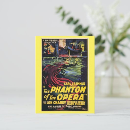 1925 Phantom of the Opera Advertisement Retro Briefkaart (Staand voorkant)