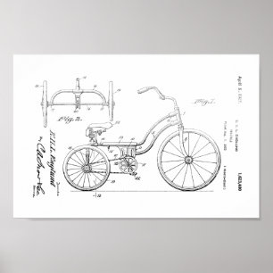 1925  Tricycle Patent Art-afdrukken Poster