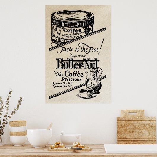 1925 Vintage Coffee Ad Poster (Keuken)