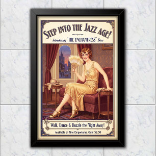 1925 Vintage Enchantress Schoenen Flapper Reclame Poster