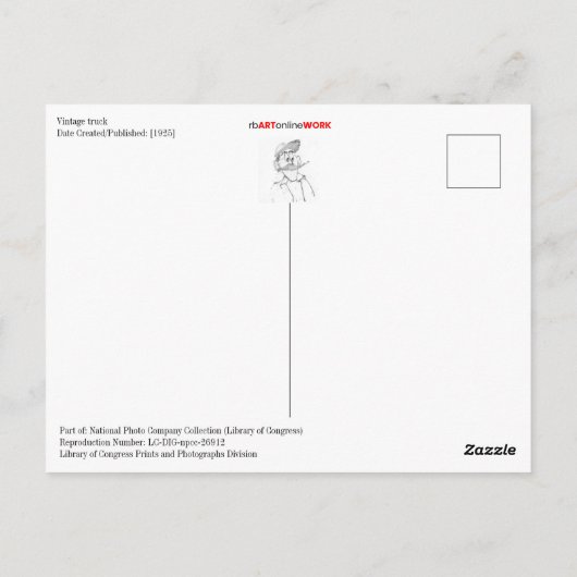 1925 vrachtwagen briefkaart (Achterkant)