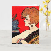 1925 vrouw kaart (Gele Bloem)