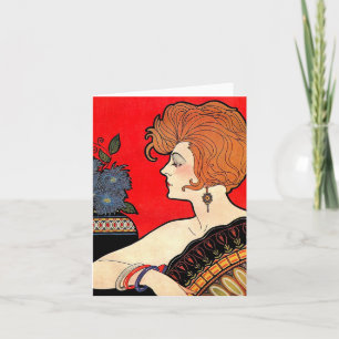 1925 vrouw notitiekaartje