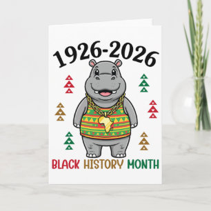 1926 2026 Black History Month Nijlpaard Eeuwfeest Kaart