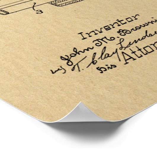 1926 Browning Shotgun Patent Art Drawing Print (Hoek)