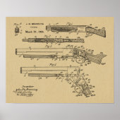 1926 Browning Shotgun Patent Art Drawing Print (Voorkant)