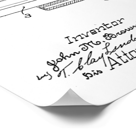 1926 Browning Shotgun Patent Art Drawing Print (Hoek)