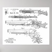 1926 Browning Shotgun Patent Art Drawing Print (Voorkant)