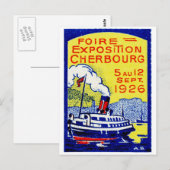1926 Cherbourg France Poster Briefkaart (Voorkant / Achterkant)