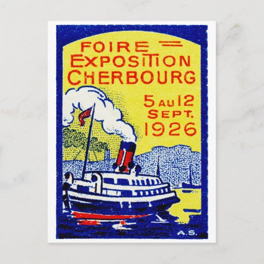 1926 Cherbourg France Poster Briefkaart (Voorkant)