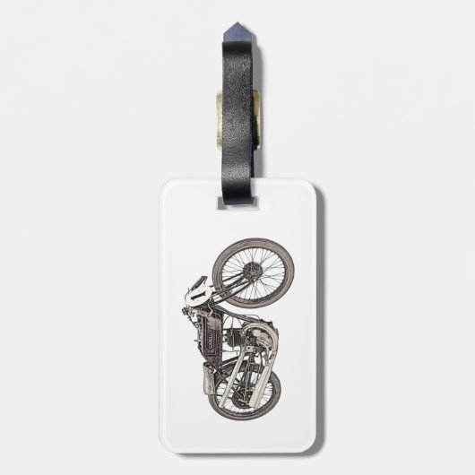 1926 Garelli-racemotorfiets Bagagelabel (Achterkant verticaal)