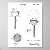 1926 Golf Ball T-shirt Design Patent Art Print (Voorkant)