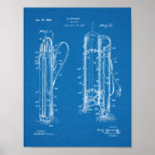 1926 Golf Club Caddy Bag Design Patent Art Print (Voorkant)