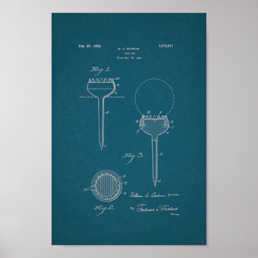 1926  Golf T-shirt Patent Blueprint Art Print (Voorkant)