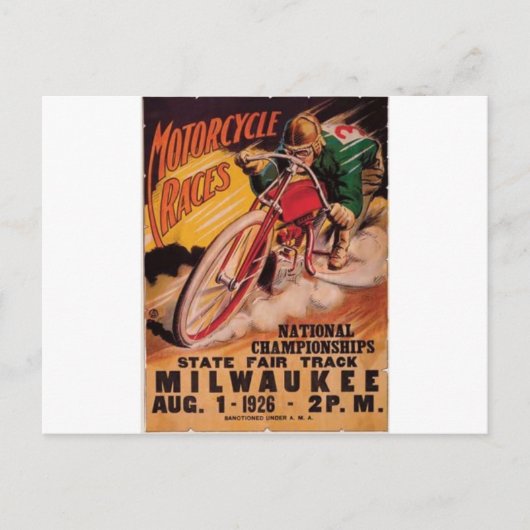 1926 Racing Poster Briefkaart (Voorkant)