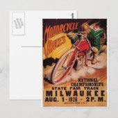 1926 Racing Poster Briefkaart (Voorkant / Achterkant)