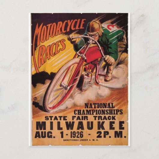 1926 Racing Poster Briefkaart (Voorkant)