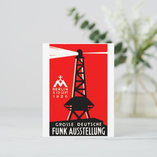 1926 Radio + Omroep Poster Briefkaart (Staand voorkant)