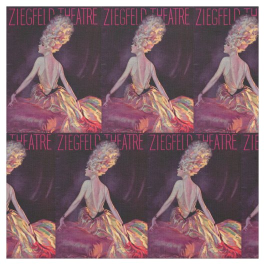 1927 Afdruk van het Ziegfeld Theater-programma Stof (Swatch)