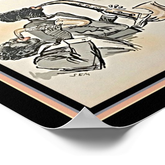 1927 Art Deco Tango Lithograaf Poster (Hoek)