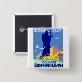 1927 Bremerhaven Duitsland Vierkante Button 5,1 Cm (Voorkant /achterkant)